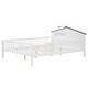 preview thumbnail 12 of 14, Full Size Wood Platform Bed with House-shaped Headboard,LED & Storage