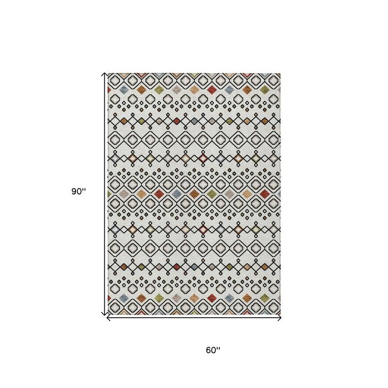 HomeRoots Geometric Modern Rectangle Outdoor Rug