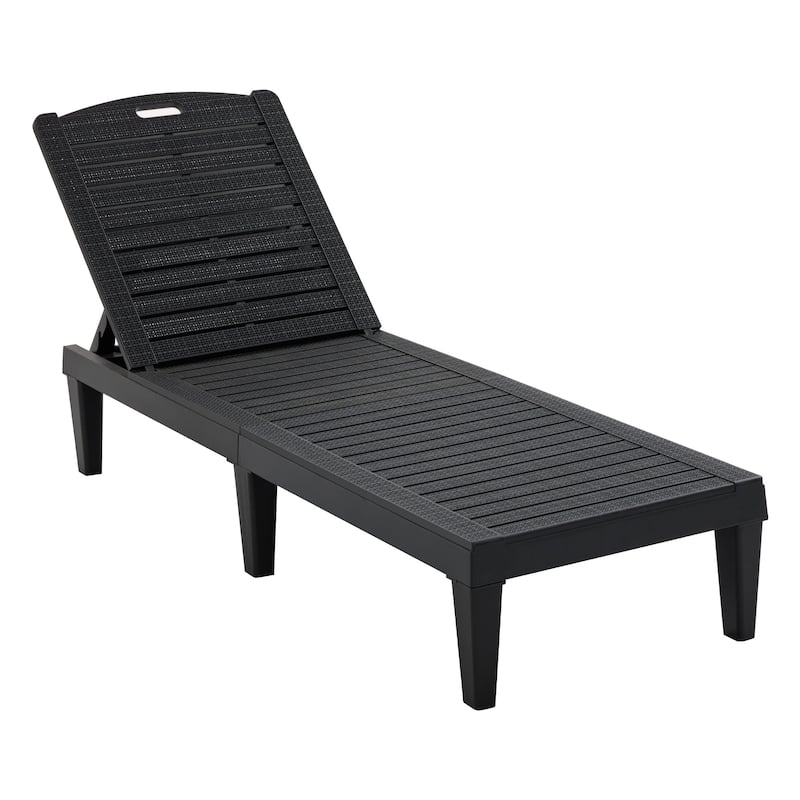 Roomfitters 2 Pcs Resin Outdoor Chaise Lounge Chairs with Adjustable Backrest for Patio, Poolside or Beach