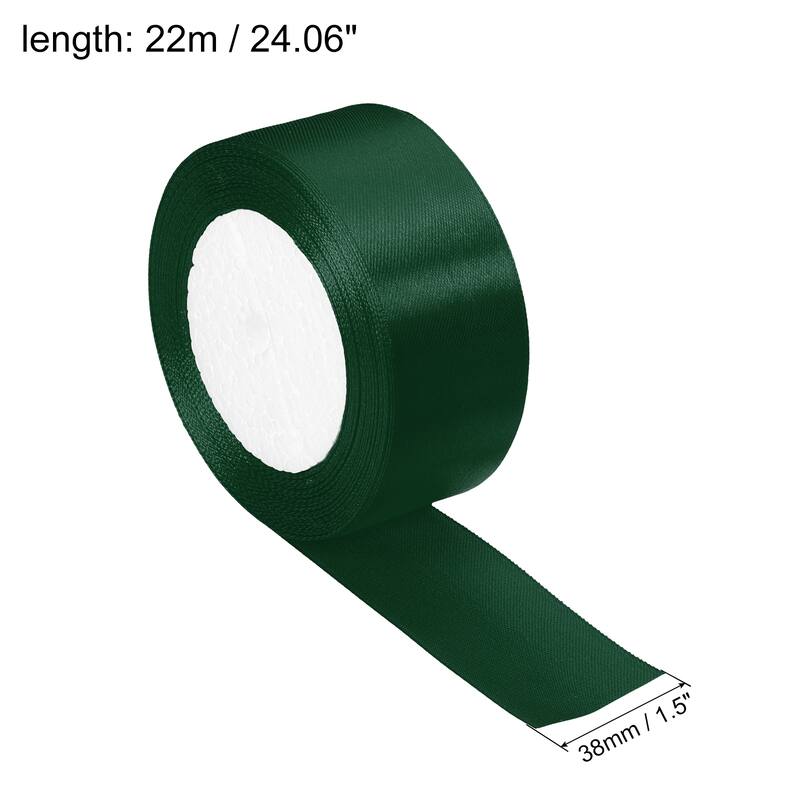 Satin Ribbon Double Face Crafts Roll for Party DIY Wrapping Decoration - Dark Green
