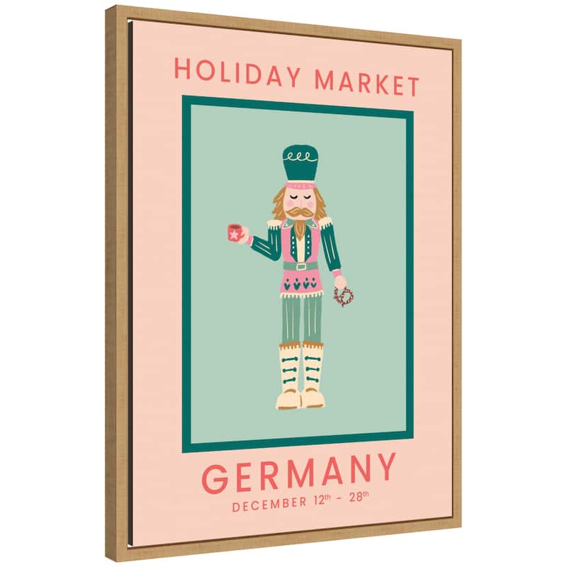 Kate and Laurel Sylvie Framed Canvas German Christmas Market by Leonora Jennifer Benza - Brown