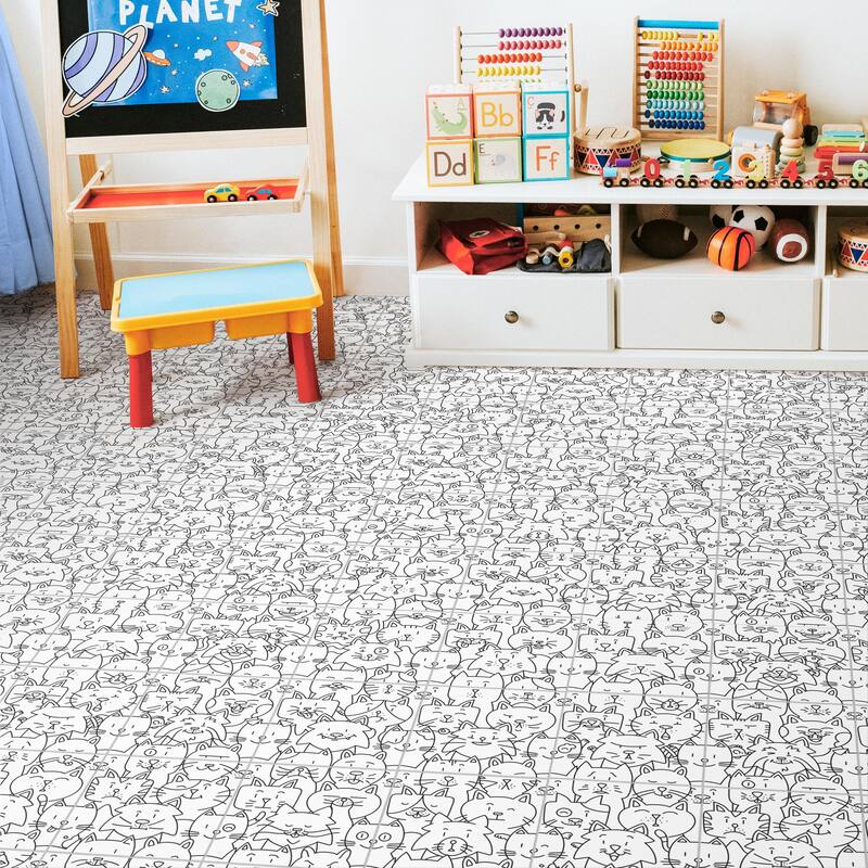 Merola Tile Oh My Cat 9-3/4" x 9-3/4" Porcelain Floor and Wall Tile