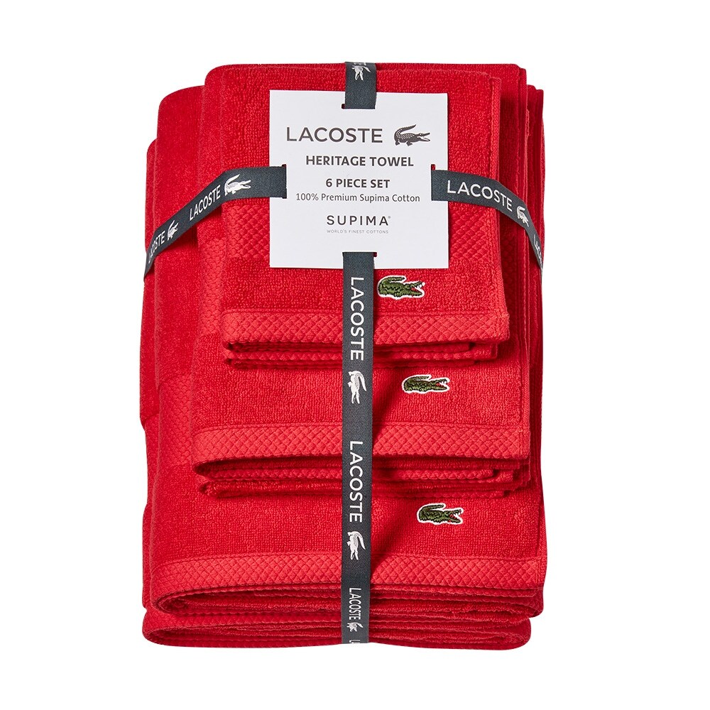 Lacoste Heritage Supima Cotton Solid Towel Collection - Modern