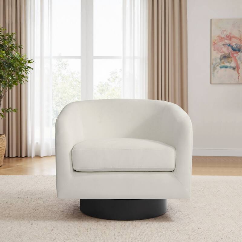 Modern Upholstered 360 degree Swivel Accent Arm Chair