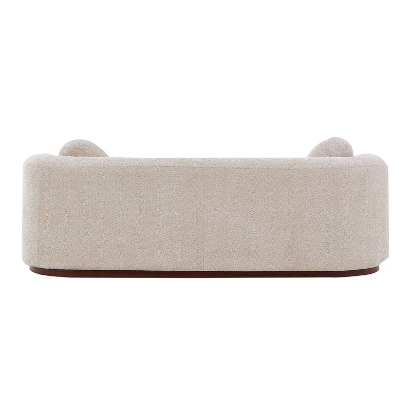 Christopher Knight Home - Polyster Upholstered 3-Seater 84.57" Compressed Sofa with Solid Rubberwood Base