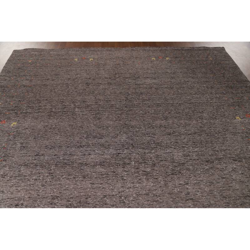 Striped Gabbeh Oriental Area Rug Hand-Knotted Wool Carpet - 7'10" x 9'9"