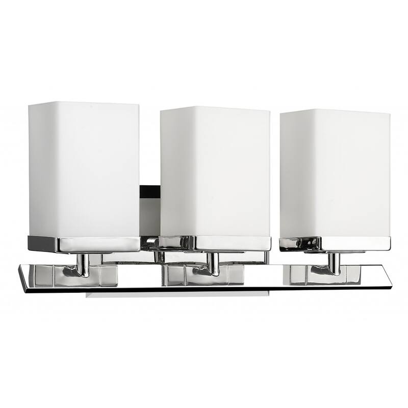 100W Max Silver Flush Mount Wall Light with 3 Frosted Glass Shades and Dimmable Hardwired Dry Rated - 8" H x 16" W x 5.5" D