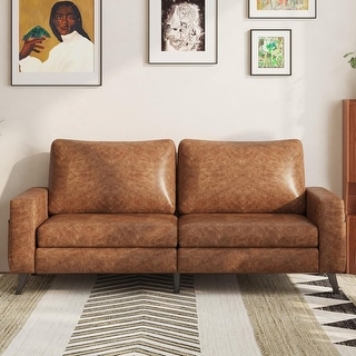 AECOJOY 79" Faux Leather Couch for Living Room, Loveseat Small Sofa, Indoor Modern Sofa for Apartment Office