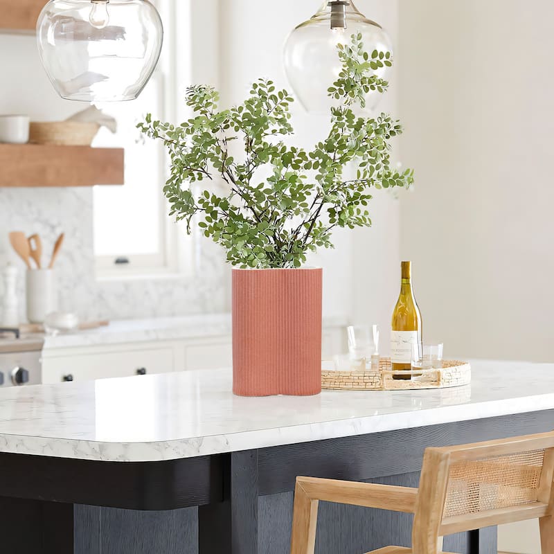 Brown Ceramic Fluted Curves Tall Vase (Single)