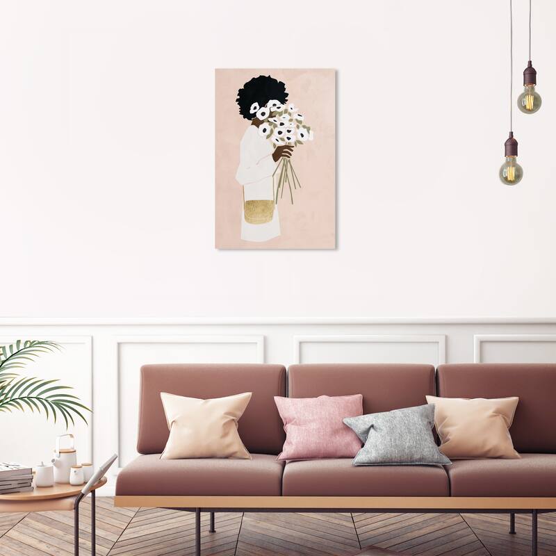 Wynwood Studio Canvas Floral and Botanical Florals and Blush Pink and Modern & Contemporary Wall Art Canvas Print - 30 x 20