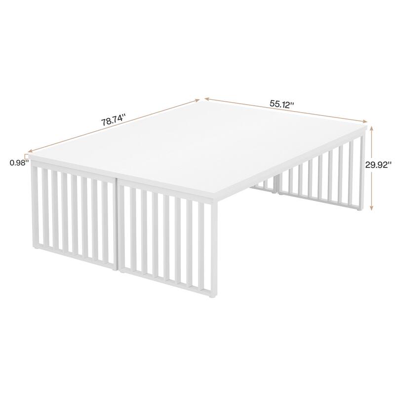 Small Conference Room Table for 4, Industiral Long Meeting Table - 2-pieces