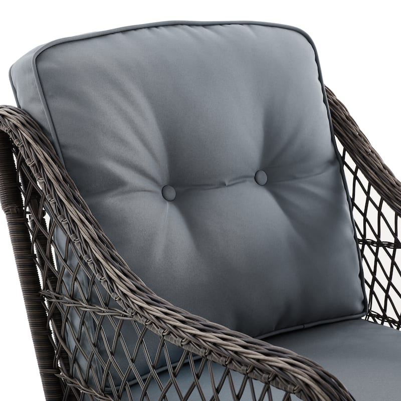 Corvus Vasconia Resin Wicker Outdoor Swivel Lounge Chair