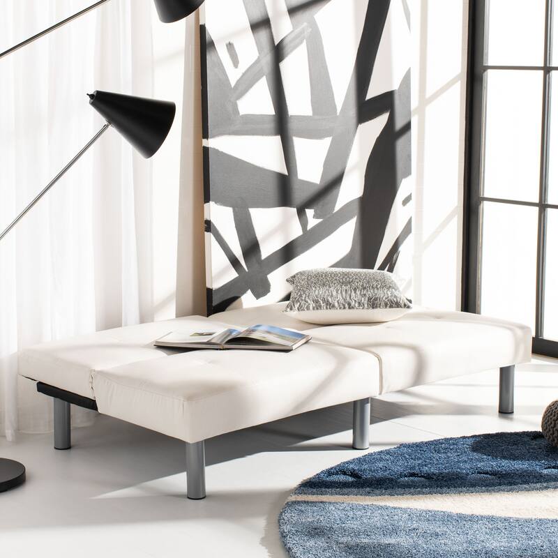 SAFAVIEH Destiny Foldable Futon Bed - White/Silver