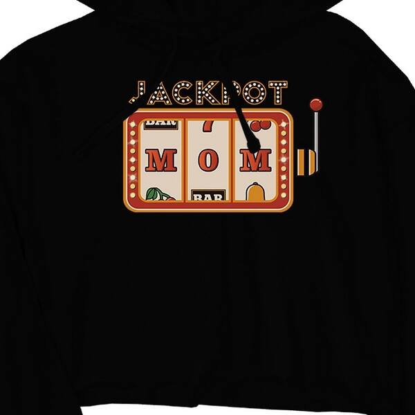 Shop Jackpot Mom Womens Black Crop Hoodie Cute Mom Gift Cropped