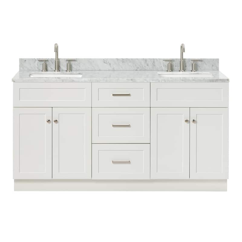 Ariel F067DCW2RVO Hamlet 67" Free Standing Double Basin Vanity Set - White