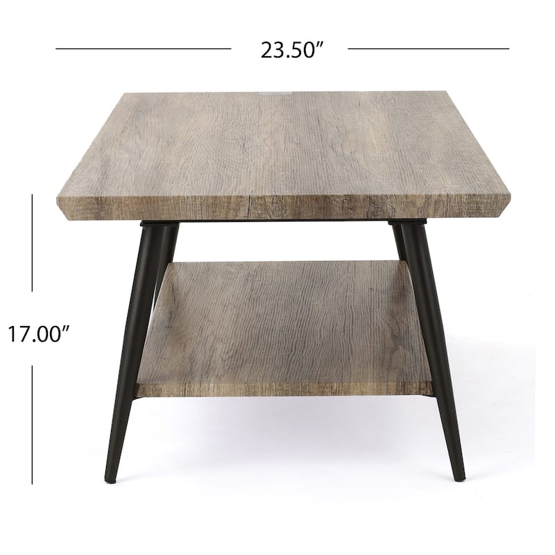 Mid-Century Modern Coffee Table 2 Tier Coffee Table Stylish Coffee Table with Lower Shelf for Living Room