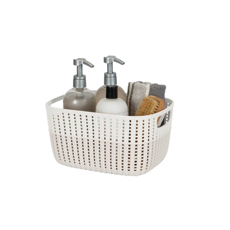 Simplify 2-Tone Decorative Medium Storage Basket