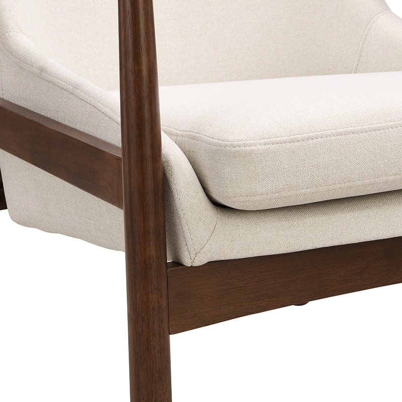 Modern Armchair for Living Room with Solid Wood Frame, Reading Leisure Chair with High Back, Small Space Accent Chair