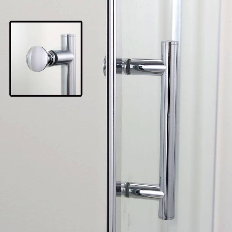 Elegant Adjustable Width Frameless Pivot Swing Shower Door with 1/4 inch Transparent Tempered by Certified Glass Door