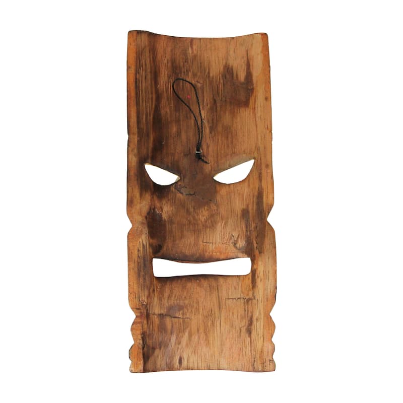Zeckos Hand Carved Island Style Wooden Tiki Masks 10 Inch (Set Of 10)