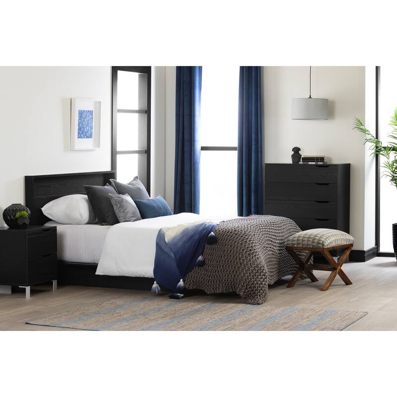 South Shore Kanagane 1-Drawer Platform Bed, Soft Elm