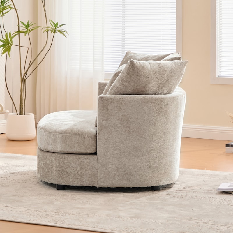 55.1" W Accent Barrel Chair,Modern Oversized Sofa Chair with 5 Pillows