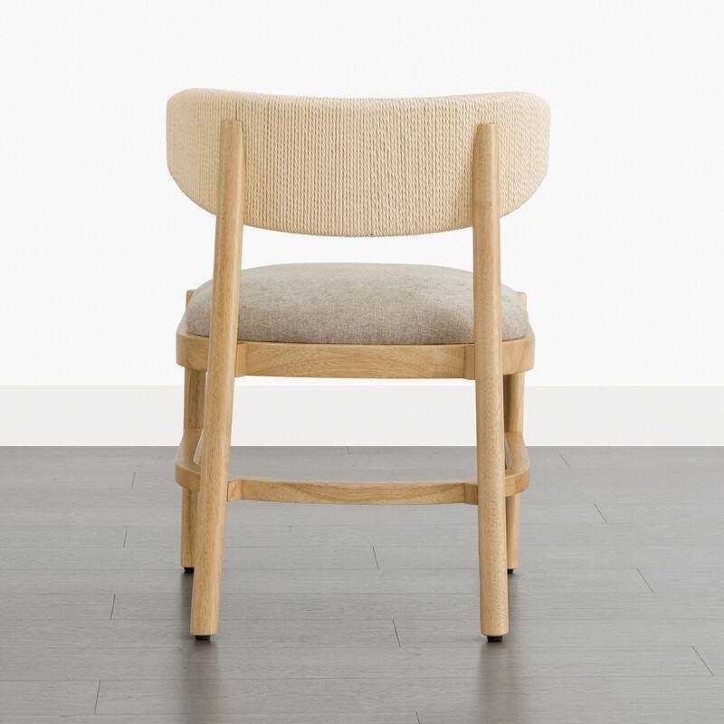 Spruce & Spring Modern Dining Chair with Handwoven Rope Back