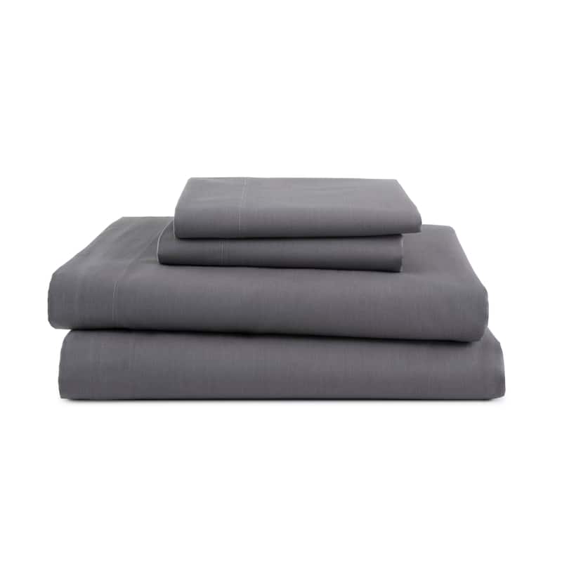 Martex 225 Sheets Set Brushed Cotton Blend Soft, Breathable, Durable - Twin - Graphite