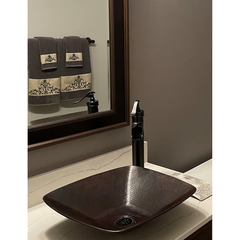 Square 15" Copper Vessel Bathroom Sink by SimplyCopper - 15" x 15" x 4"