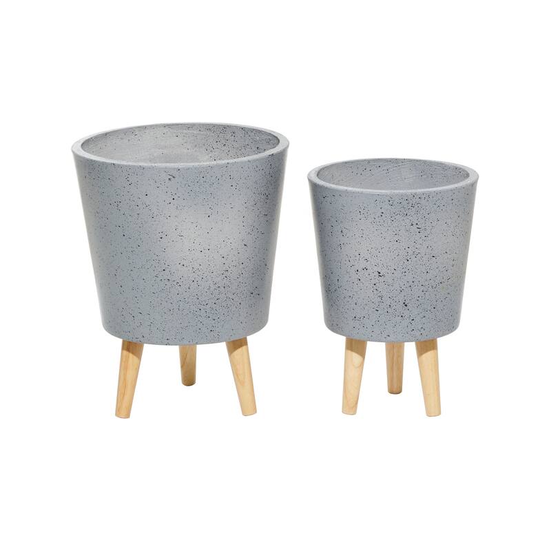 MgO Contemporary Planter (Set of 2) - 10 x 10 x 15Round