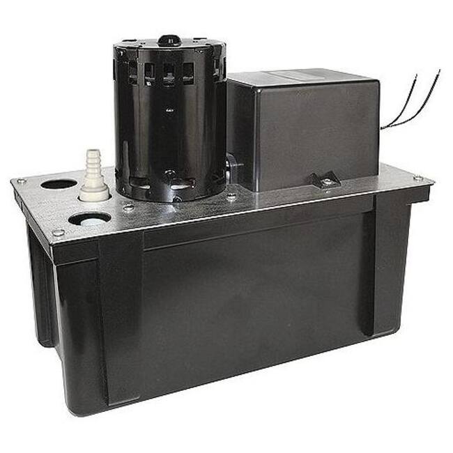 Little Giant 553211 270 GPH 230V Automatic Condensate Removal Pump with Safety Switch - Black - Black