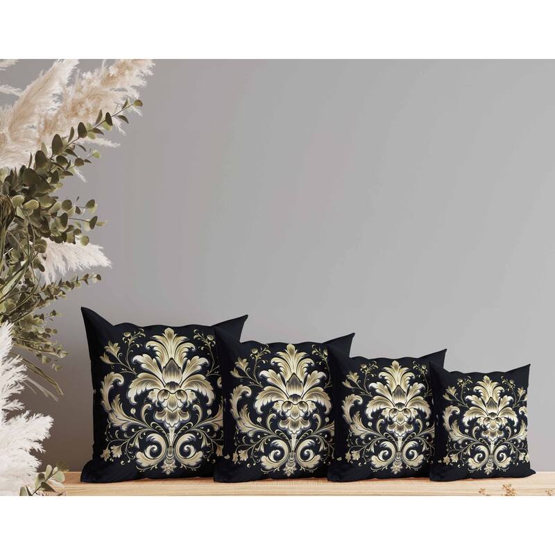 Vintage Veil Faux Suede Reversible Throw Pillow Black and Beige