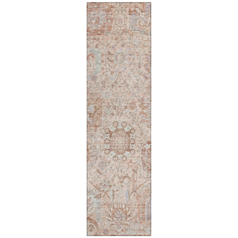 Machine Washable Indoor/ Outdoor Vintage Traditional Chantille Rug