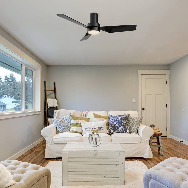 CARRO Nantes 44" Indoor Ceiling Fan with LED Light and Remote Control - N/A