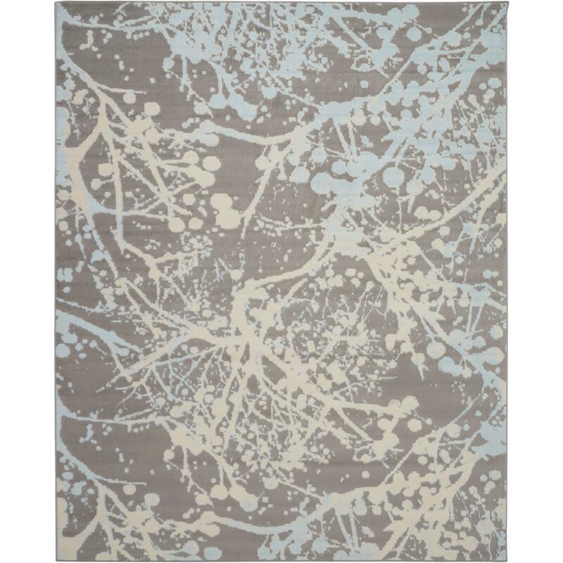 Nourison Jubilant Modern Botanical Abstract Grey Area Rug