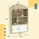 preview thumbnail 3 of 7, Qaba Kids Bookshelf and Toy Storage, 4-Cubby Children's Toy Shelf, Montessori Bookcase with Top Shelves for Playroom, White