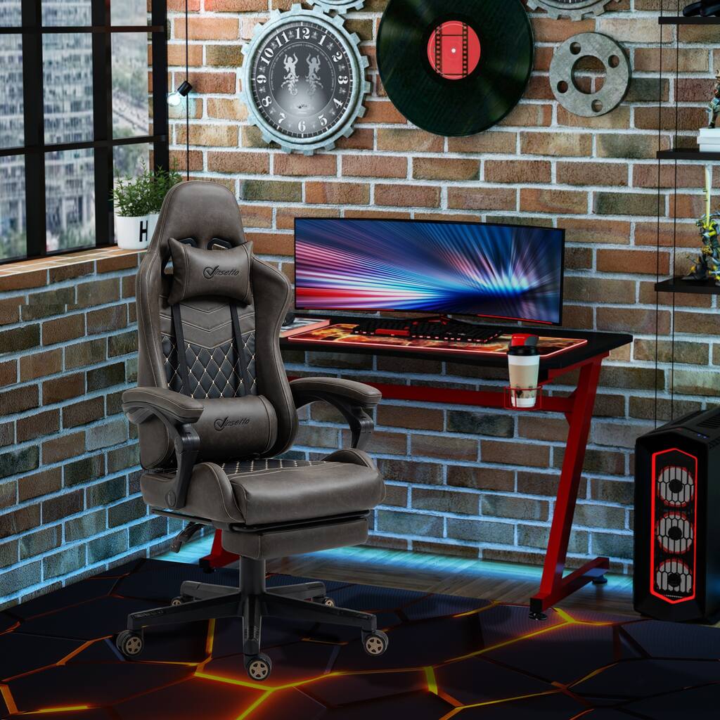 Reclining Chair Lounge Chair with Footrest, Home Desk Chair Ergonomic Chair Executive Chair with Lumbar Support