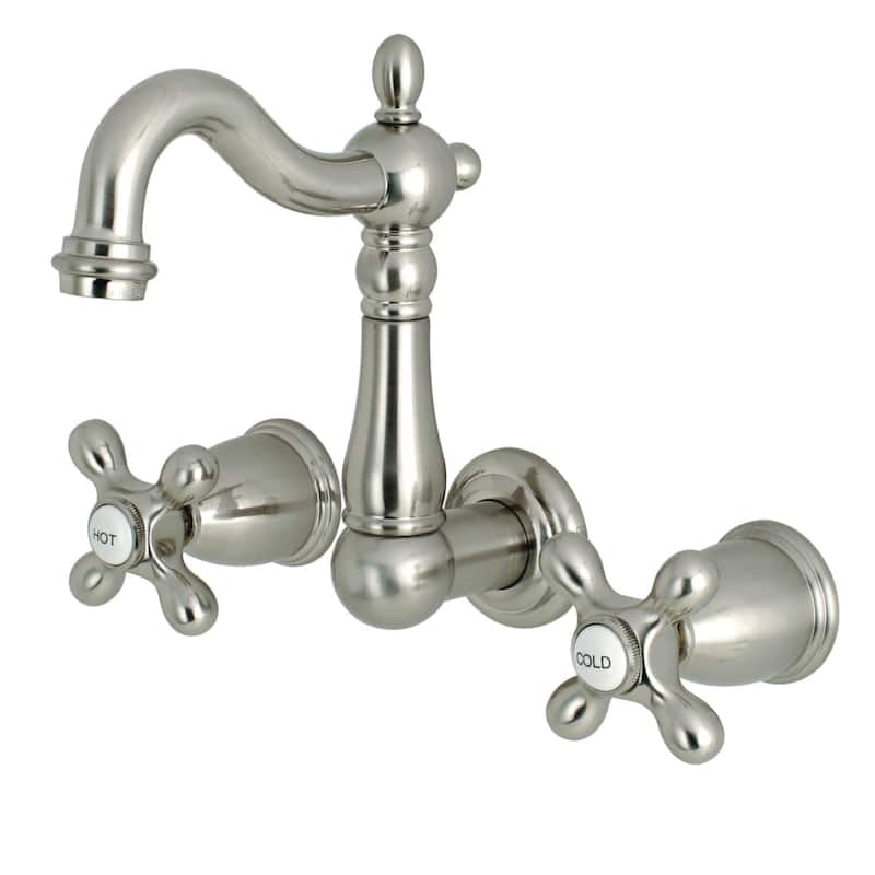 Kingston Brass Heritage 1.2 GPM Wall Mounted Bathroom Faucet with - Brushed Nickel
