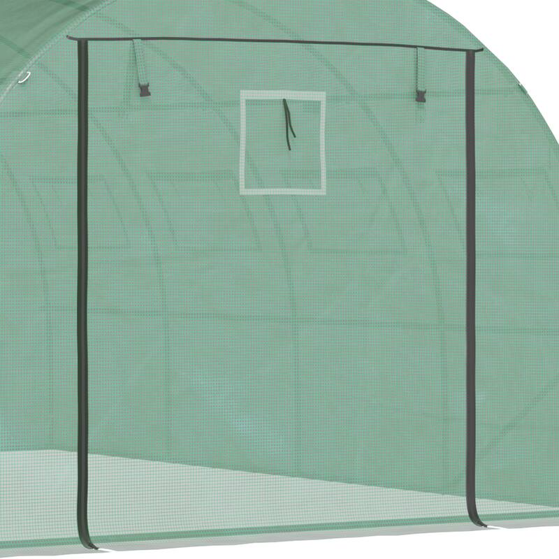 UV-Resistant Hoop Tunnel Tent Greenhouse Shed with Zipper Doors & Mesh Windows Garden Shed, Gardening Plant Hot House, Arch Roof