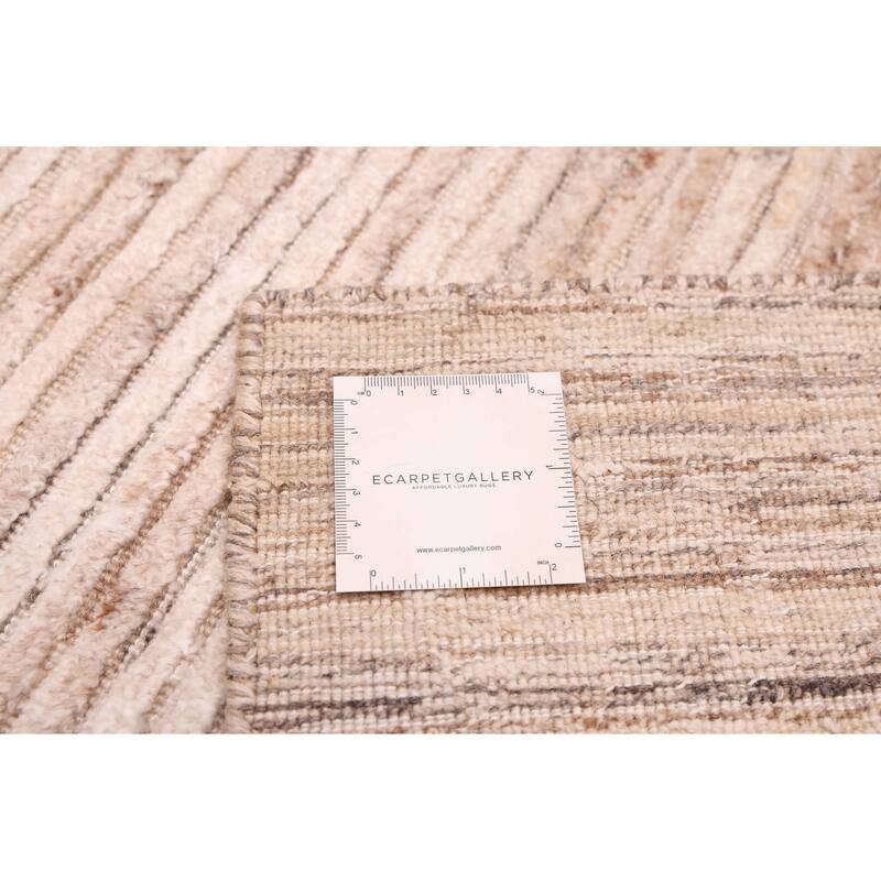 ECARPETGALLERY Hand Loomed Elysian Beige Rug - 8'1 x 9'10