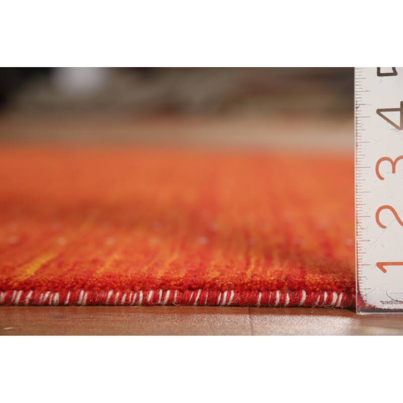 Hand Knotted Oriental 100% Wool Carpet Tribal Tribal Oranges & Rust Gabbeh Area Rug - 8' 0'' X 5' 0''