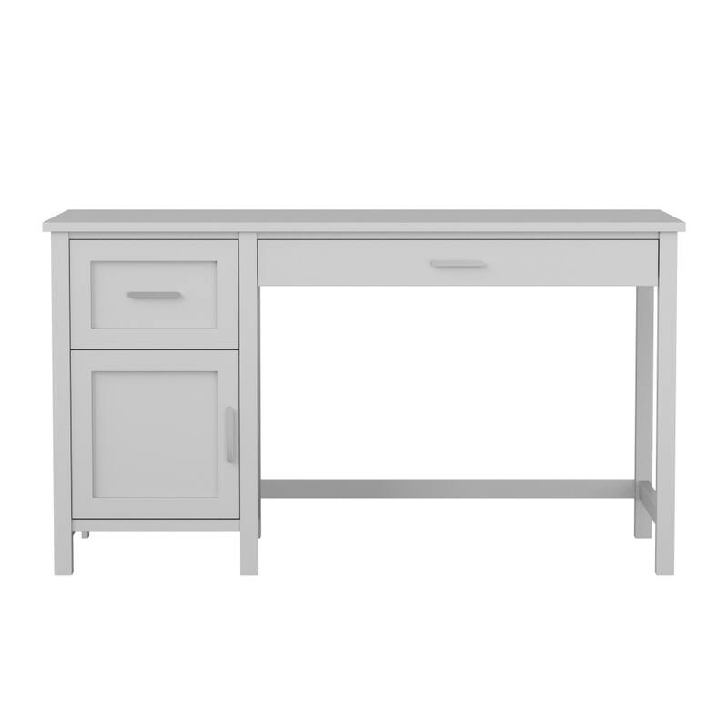 Martha Stewart Shaker Style Wood Home Office Desk with Storage Cabinet and 2 Drawers