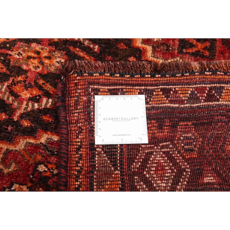 ECARPETGALLERY Hand-knotted Melis Vintage Dark Red Wool Rug - 3'7 x 7'3