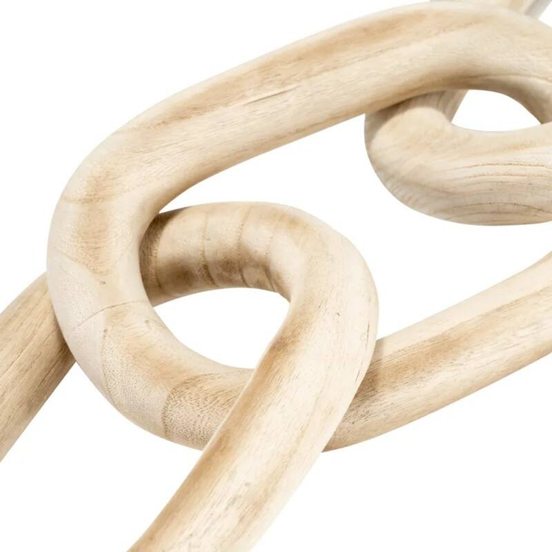 Wooden Chain Links Tabletop Decoration - 27.5" - Brown