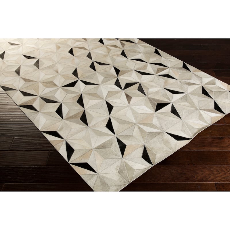 Handmade Evan Animal Pattern Leather Area Rug - 2' x 3' - 2' x 3'