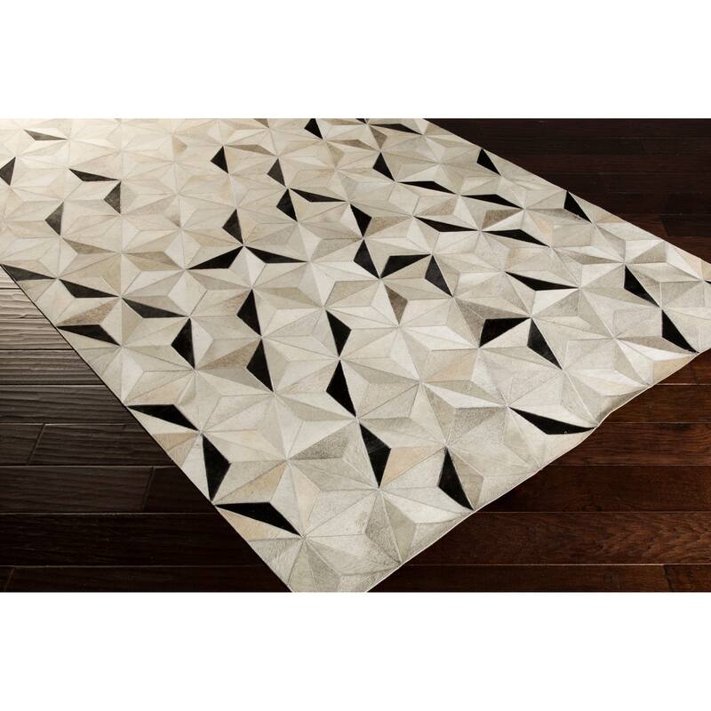 Handmade Evan Animal Pattern Leather Area Rug - 8' x 10' - 8' x 10'