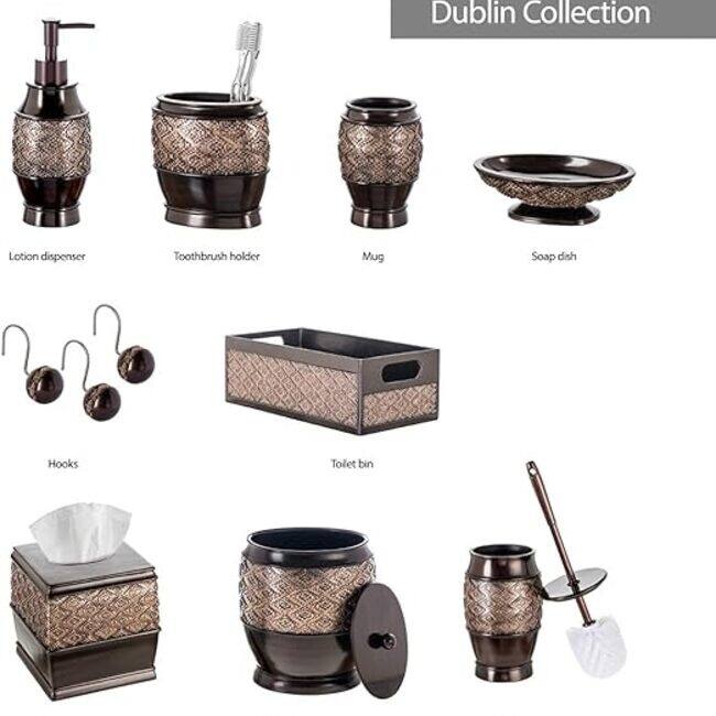 Creative Scents Brown Shower Curtain Hooks Decorative Set of 12