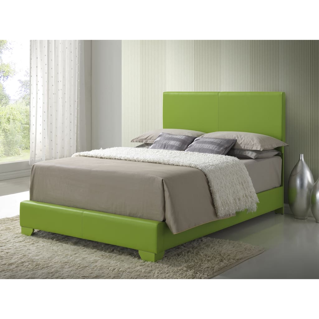 Full Size PU Platform Bed with Durable Faux Leather Upholstery and Slat Kit Compatibility