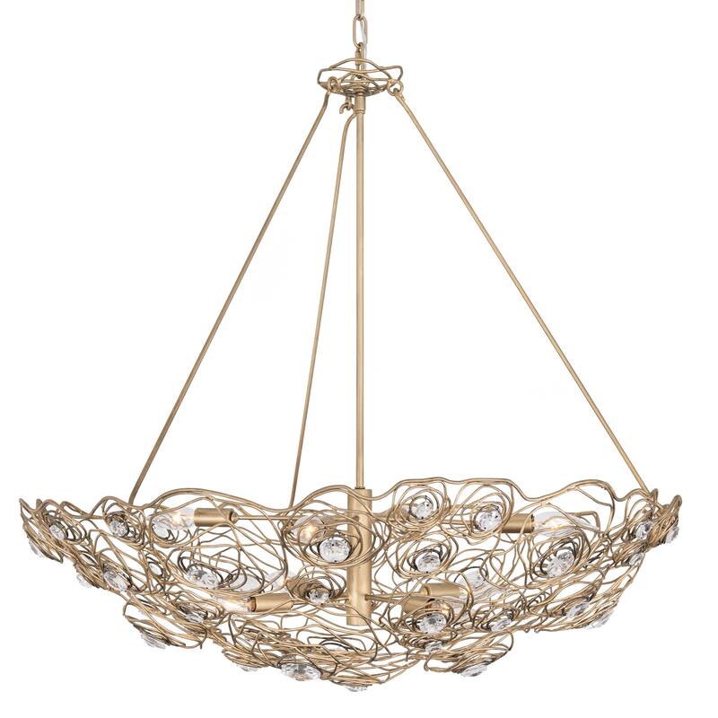 Varaluz Ethereal Rose Inverted Pendant Light - Havana Gold Ombre - 32.5"W x 31.5"H