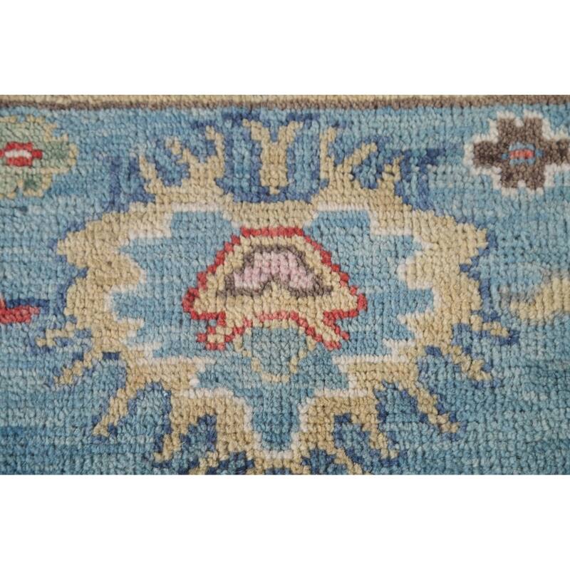Gray & Blue Oushak Oriental Area Rug Handmade Wool Carpet - 8'11"x 11'8"